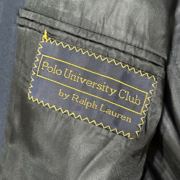 Polo University Club Ralph Lauren Blazer 42R Navy Gold Button Sport Coat‎ Jacket - Picture 4 of 13